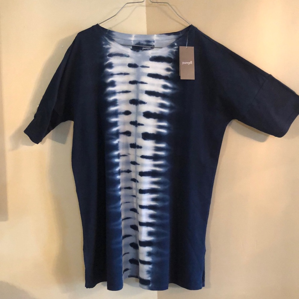 J Jill BNWT pure jill XS elbow sleeve tunic t tee shirt Navy